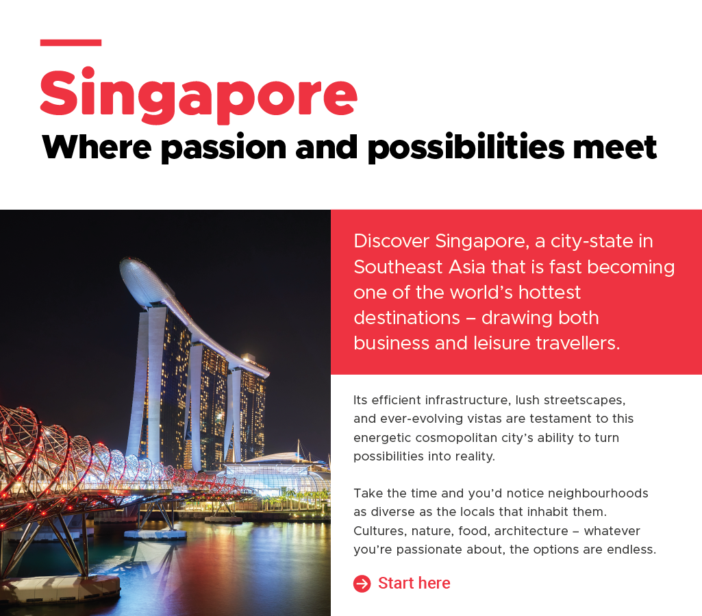 Singapore - Where passion and possibilities meet