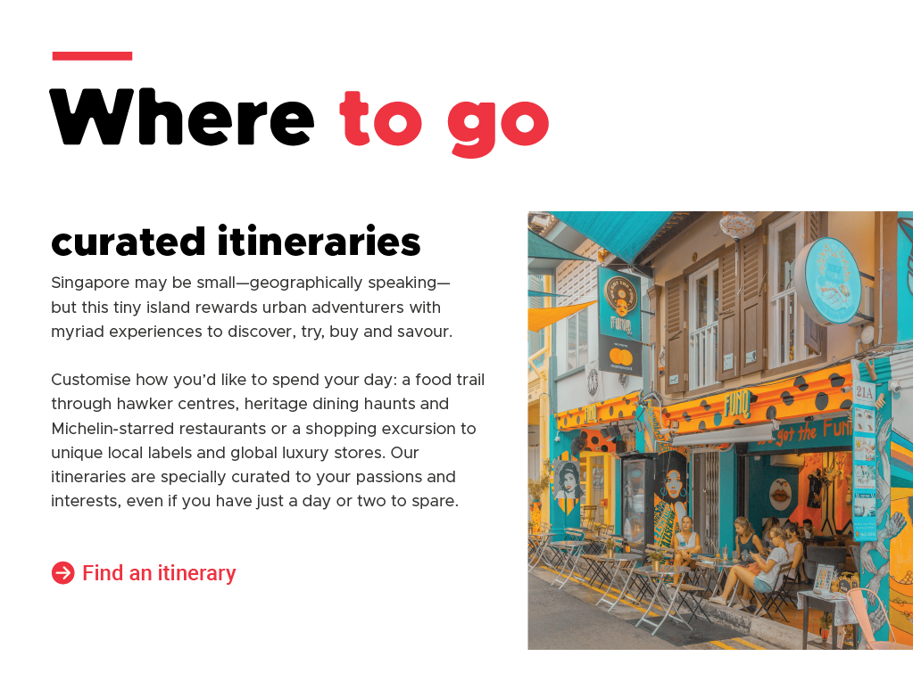 Where to go - curated itineraries