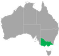 Map of Australia highlighting Victoria 