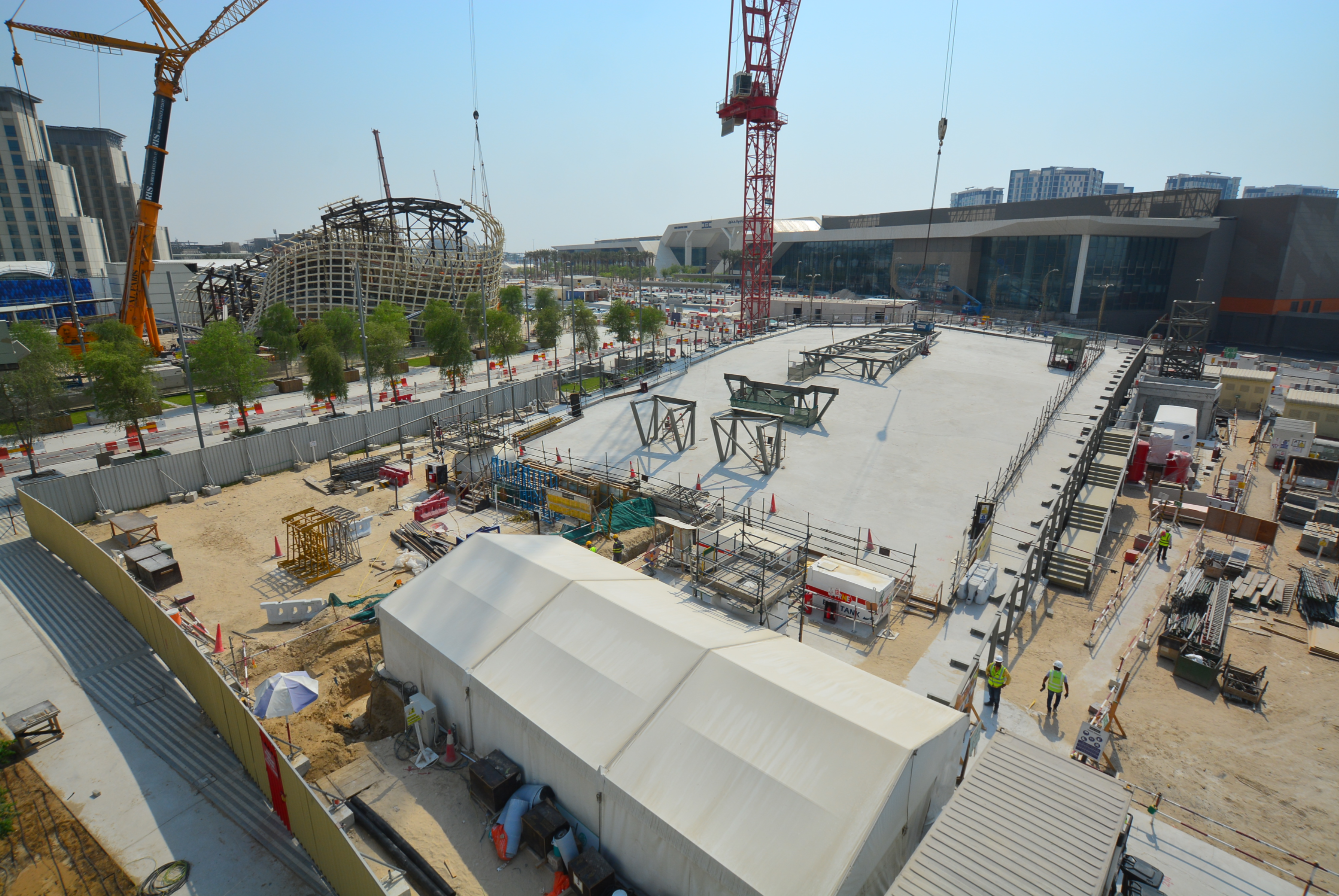 UK pavilion construction site August 2020