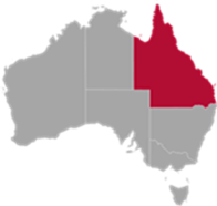 Map of Australia highlighting Quennsland